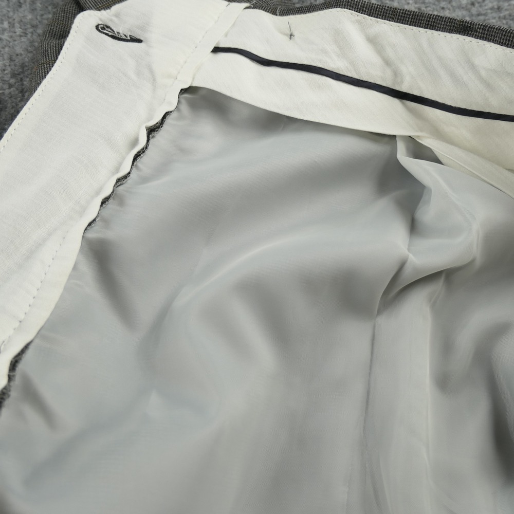 Hart Schaffner Marx Dress Pants Mens 40x32 Pleated Cuffed Grey Windowpane‎ Check - Picture 7 of 16